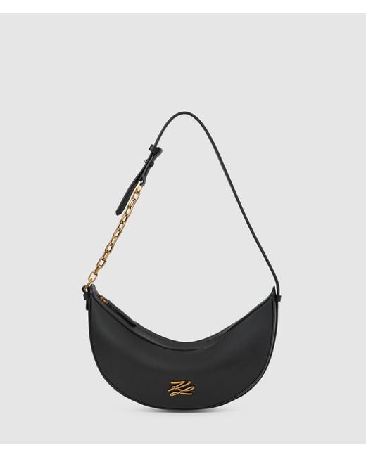 Karl Lagerfeld Black K/Autograph Small Moon Bag