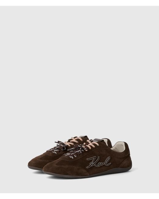 Karl Lagerfeld Brown Altia Suede Signature Sneakers