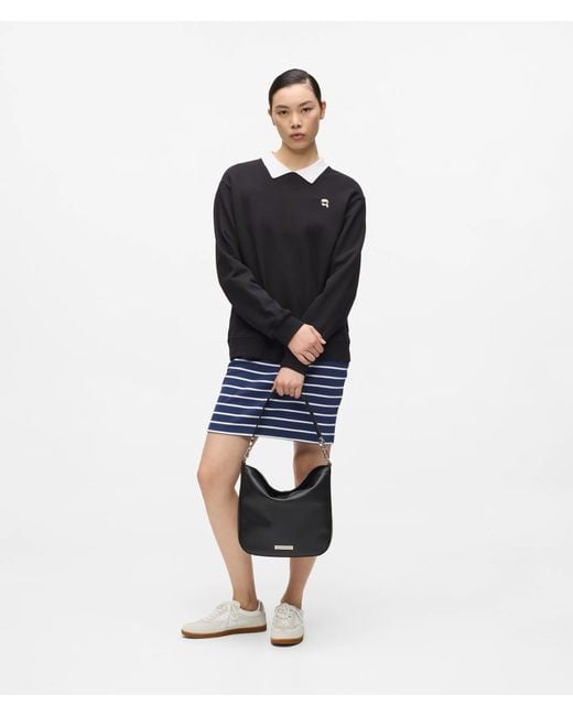 Karl Lagerfeld Black Ikon Smooth Hobo Bag