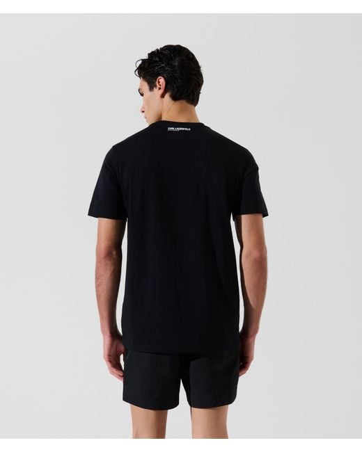 Karl Lagerfeld Black Logo Beach T-Shirt for men