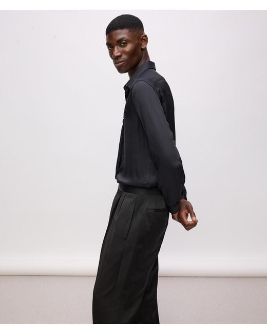 Karl Lagerfeld Black Kl Studio Satin Detail Pants for men