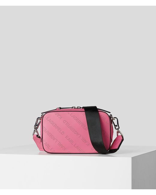 Karl Lagerfeld Leather K/punched Logo Camera Bag in Pink Lyst UK