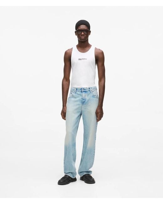 KL Jeans Blue Acid Wash Relaxed Jeans for men