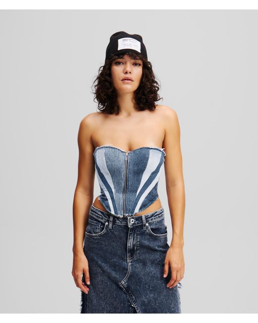 Karl Lagerfeld Blue Klj X Atelier Reservé Denim Bustier