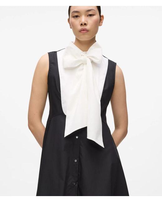 Karl Lagerfeld White Bow Detail Shirt Dress