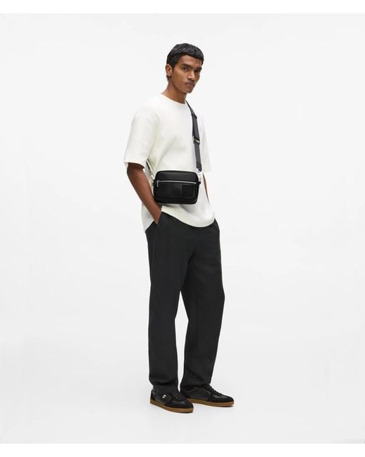 Karl Lagerfeld Black Monogram Patch Camera Bag for men
