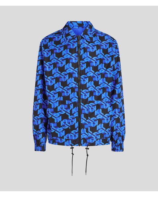 Karl Lagerfeld Blue Klj Monogram Reversible Jacket for men