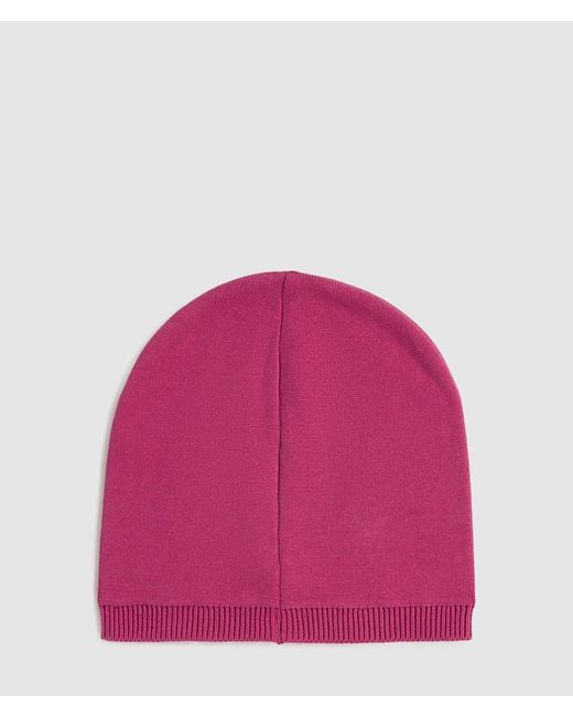 KL Jeans Pink Logo Patch Beanie