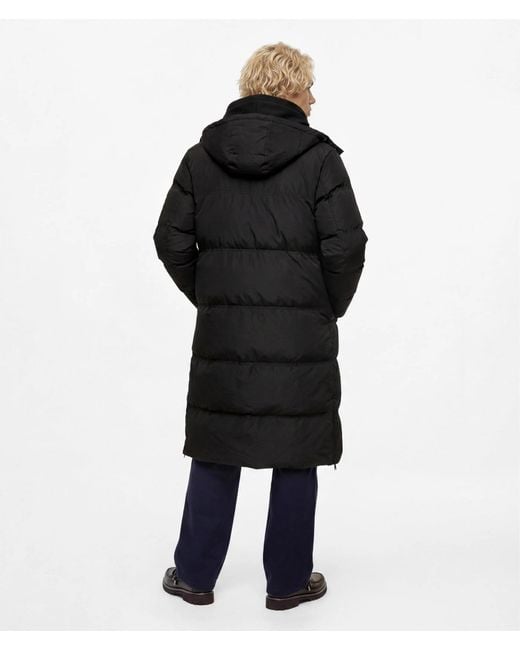 KL Jeans Black Extra-Long Puffer Jacket for men