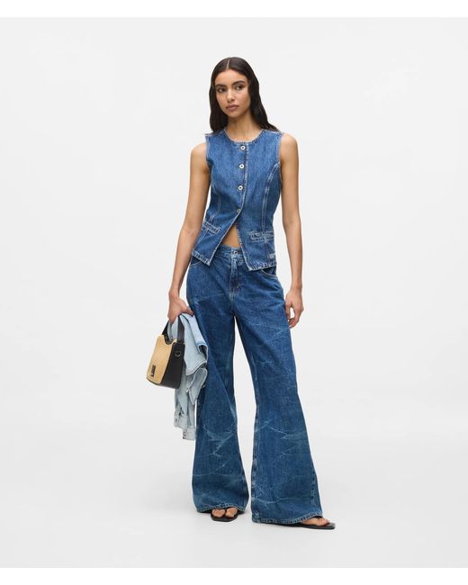 KL Jeans Blue Low-Rise Wide-Leg Jeans