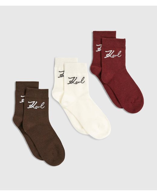 Karl Lagerfeld White Signature Socks – 3-Pack