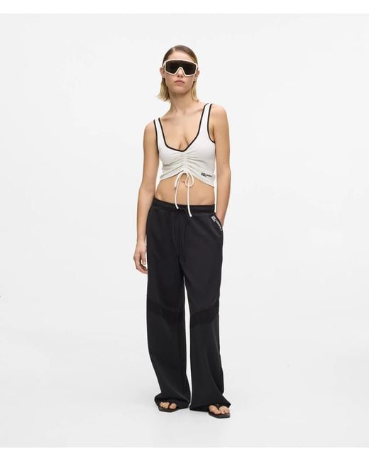 KL Jeans White V-Neck Ruched Tank Top