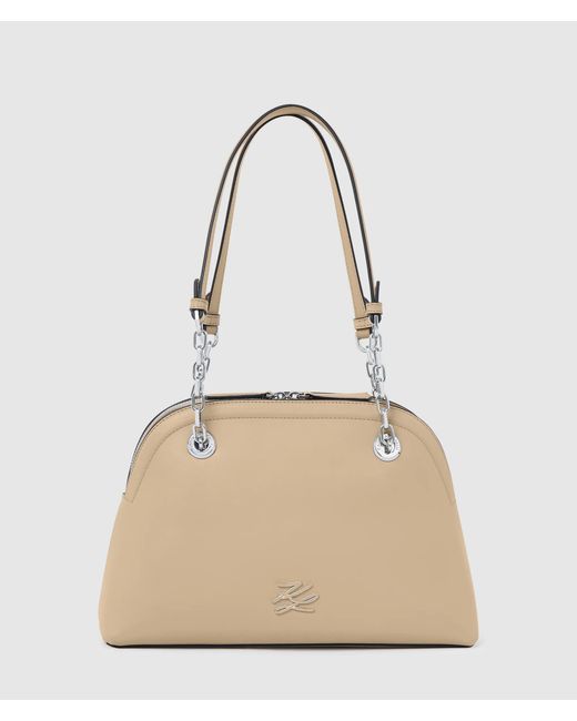 Karl Lagerfeld Natural K/Autograph Medium Bowling Bag