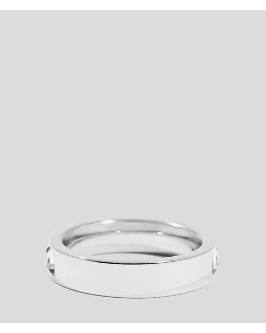 Karl Lagerfeld Metallic Crystals Ring