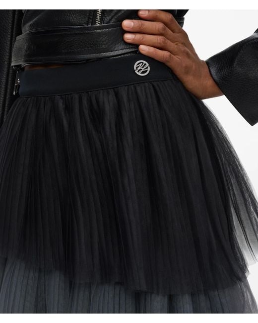 Karl Lagerfeld Blue Asymmetric Ombré Tulle Skirt
