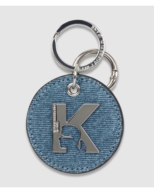 KL Jeans Blue K-Logo Denim Keychain