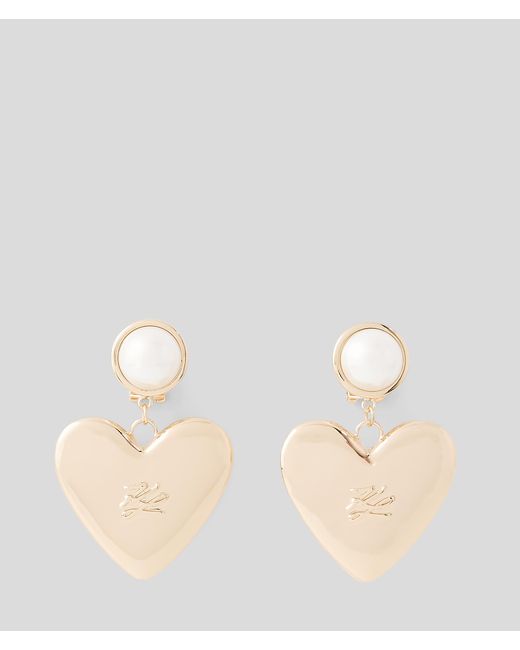Karl Lagerfeld Natural K/heart Pearls Earrings