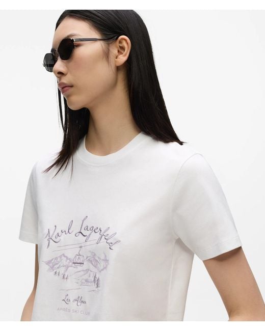 Karl Lagerfeld White Après Ski Club T-Shirt