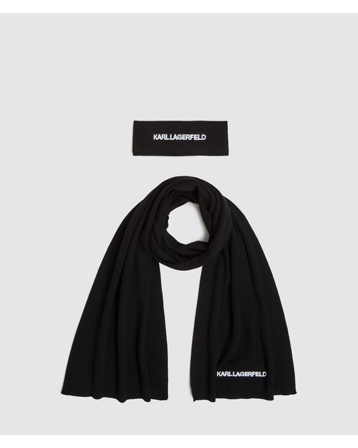 Ensemble Cadeau Écharpe Et Bandeau Avec Logo, Femme, Taille Karl Lagerfeld en coloris Black