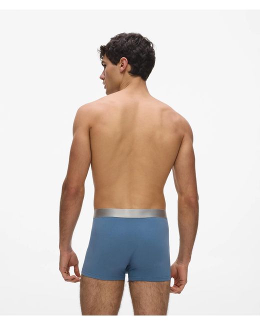 Karl Lagerfeld Blue Metallic Logo Trunks – 3-Pack for men