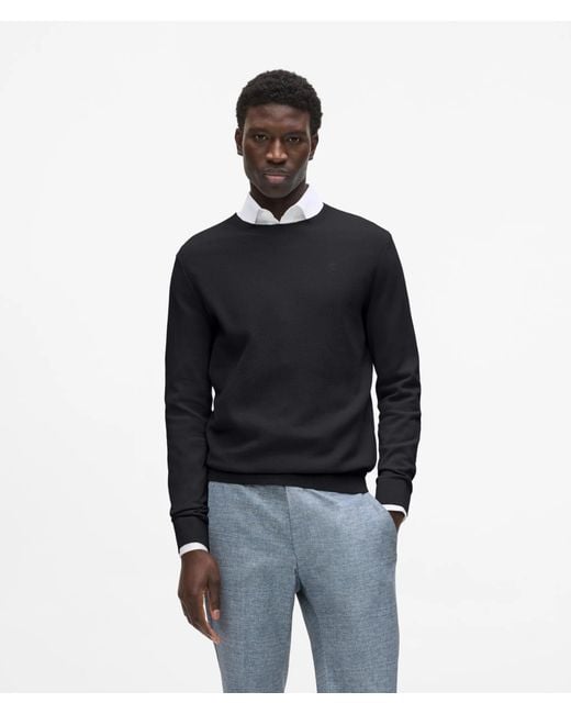 Karl Lagerfeld Black Crewneck Sweater for men