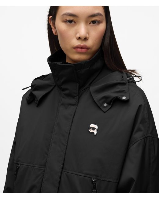 Karl Lagerfeld Black Ikon Hooded Jacket