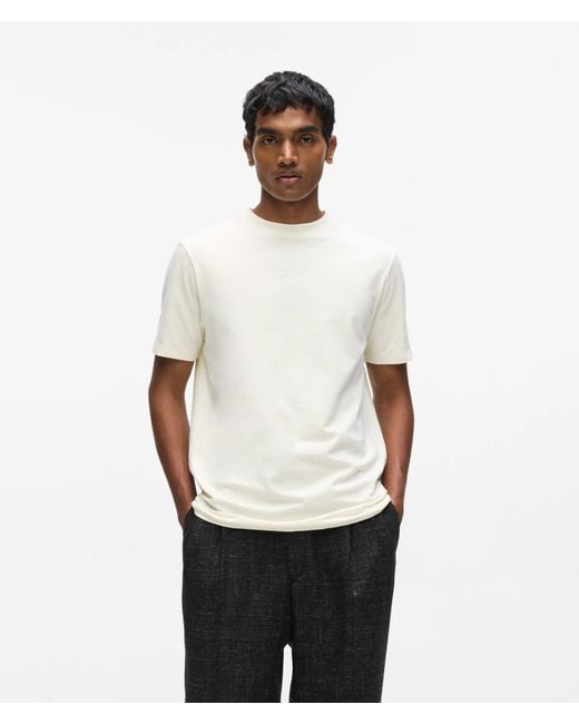 Karl Lagerfeld White Crew Neck T-Shirt for men