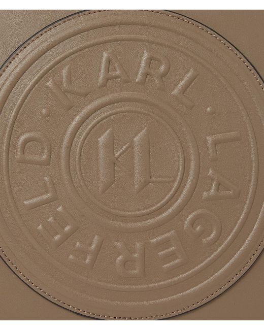 Karl Lagerfeld Natural K/circle Embossed Logo Small Tote Bag