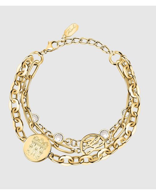 Karl Lagerfeld Metallic Maison De Karl Charm Bracelet