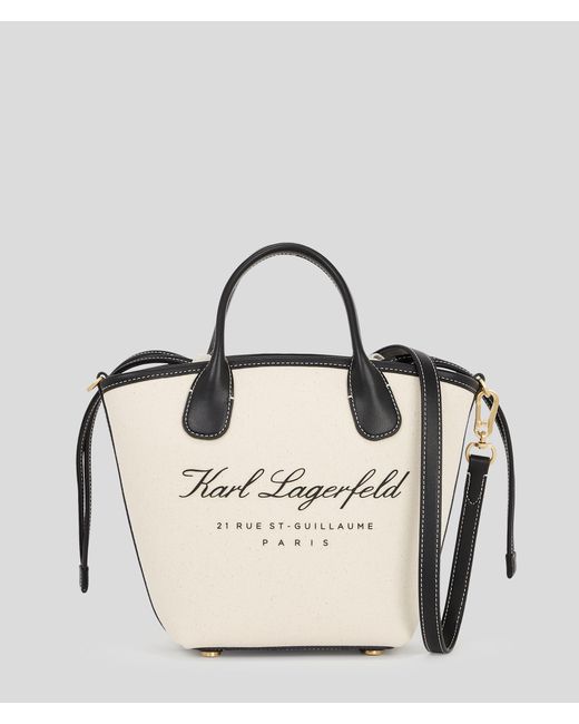 Karl Lagerfeld Natural Hotel Karl Small Canvas Tote Bag