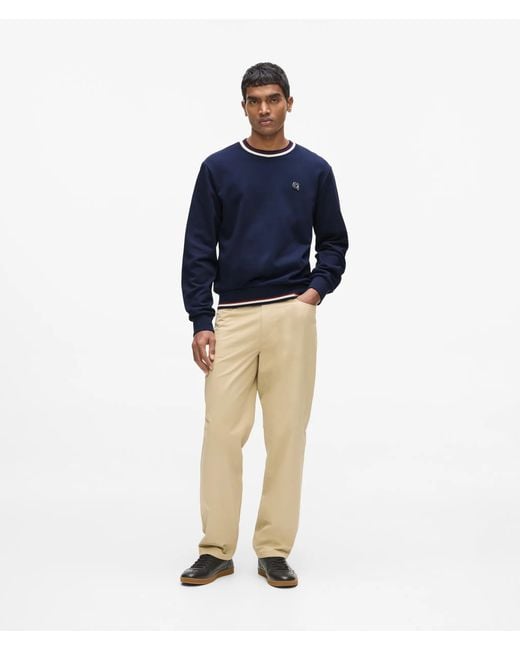 Karl Lagerfeld Blue Ikon Stripe Detail Sweatshirt for men
