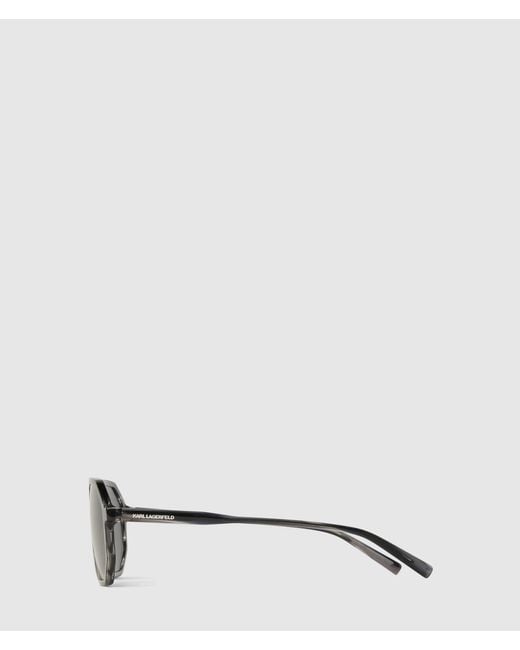 Karl Lagerfeld Gray Slim Navigator Sunglasses for men