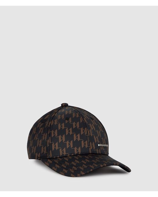 Karl Lagerfeld Black K/Monogram All-Over Print Cap, Multicoloured for men