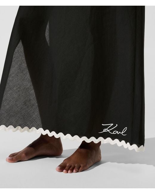 Karl Lagerfeld Black Signature Scallop Beach Skirt