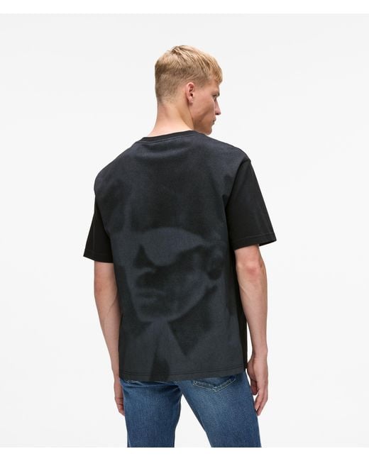 KL Jeans Black Relaxed Karl Print T-Shirt for men