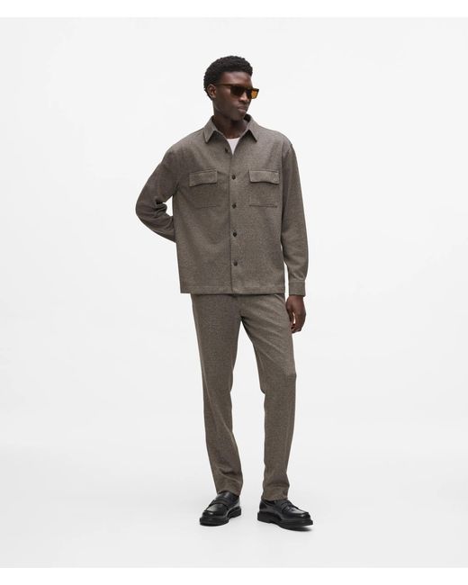Karl Lagerfeld Brown Patch Pockets Shirt for men