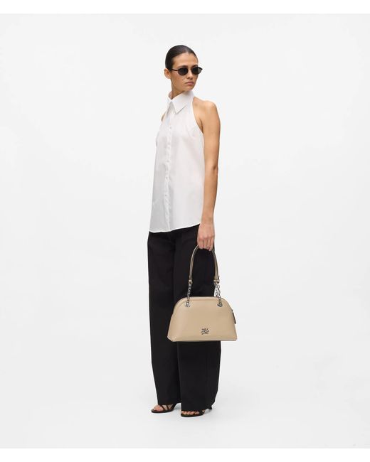 Karl Lagerfeld Natural K/Autograph Medium Bowling Bag