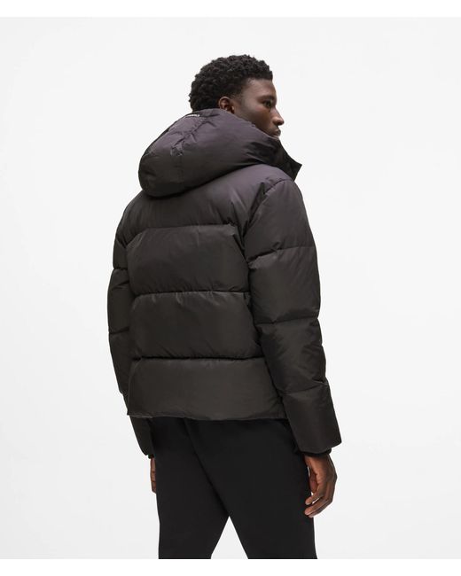 Karl Lagerfeld Black Short Hooded Puffer Jacket for men