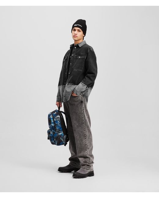 Karl Lagerfeld Black Ombre Denim Overshirt for men