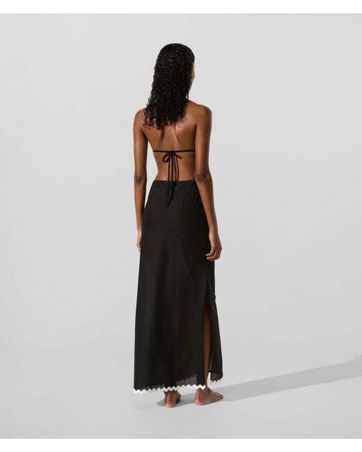 Karl Lagerfeld Black Signature Scallop Beach Skirt