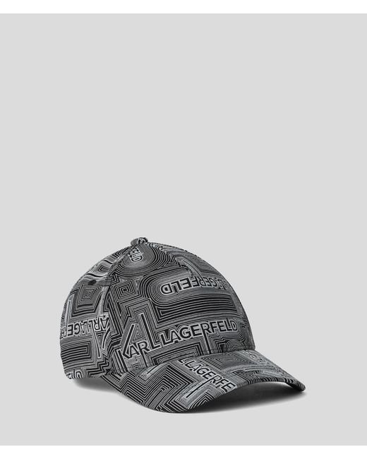 Karl Lagerfeld Gray Graphic Baseball Cap for men