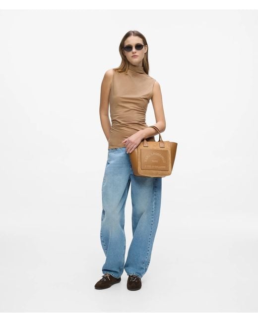 Karl Lagerfeld Brown K/Daily Small Suede Tote Bag