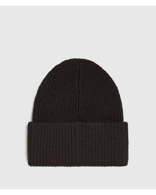 KL Jeans Black Logo Patch Long Beanie