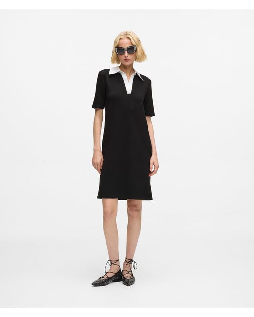 Karl Lagerfeld Blue Signature Collar Polo Dress