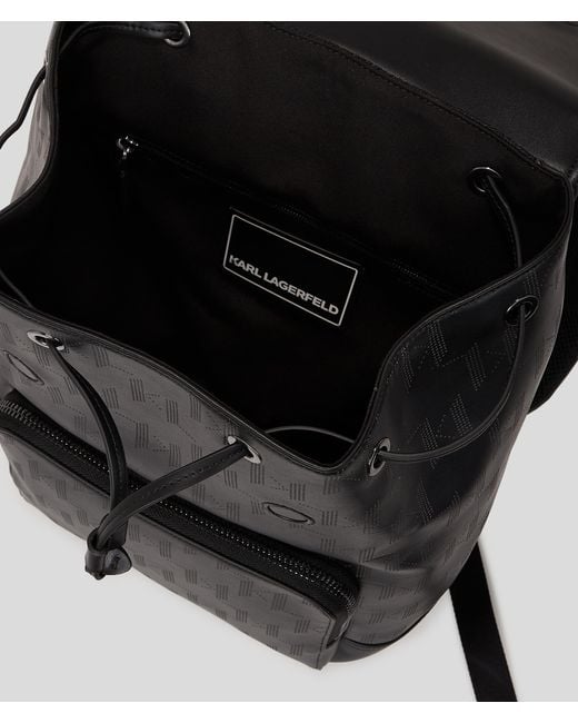 Karl Lagerfeld Black K/plak Perforated Backpack for men