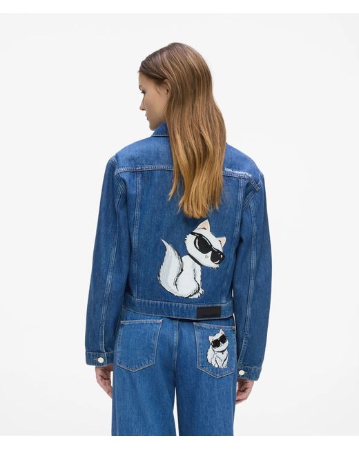 Karl Lagerfeld Blue Ikon Choupette Denim Jacket