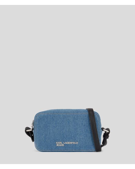 Karl Lagerfeld Blue Denim-Kameratasche Mit Klj-Logo Aus Metall, Frau, Größe