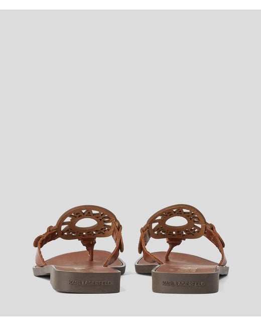 Karl Lagerfeld Brown Ring Logo Sandals
