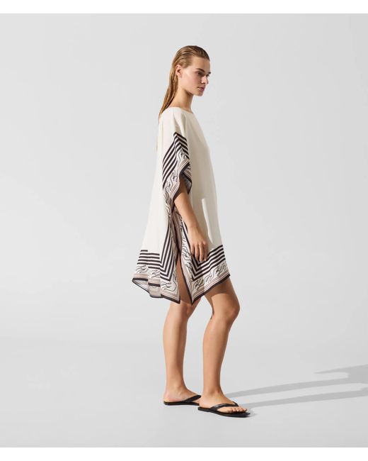 Karl Lagerfeld White Scarf Print Beach Tunic