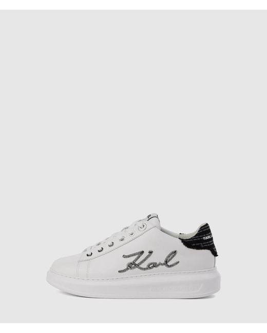 Karl Lagerfeld White Kapri Bouclé Sneakers